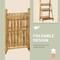 3-Tier Folding Plant Stand, 24" x 15" Wooden Indoor Plant Shelf Display Stand, for Corner Balcony Garden Patio